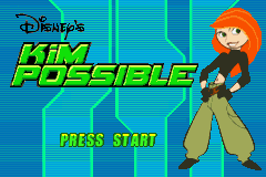 Kim Possible: Revenge of Monkey Fist title screen for GameBoy Advance